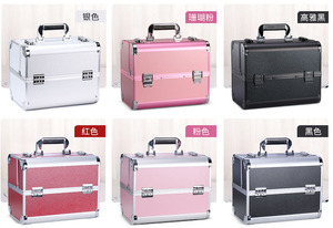 กระเป๋าเครื่องสำอางอลูมิเนียมสีชมพูสำหรับช่างต่อขนตา แบบเปิดปิดได้ ดีไซน์ทันสมัย พร้อมกุญแจล็อค - Product Image 3