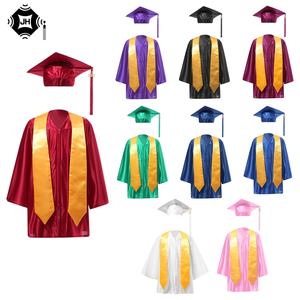 Robes brillantes <span class=keywords><strong>pour</strong></span> enfants, robes de remise de diplôme <span class=keywords><strong>pour</strong></span> la maternelle avec glands et étole, étoles personnalisées, robes de remise de diplôme courtes - Product Image 1