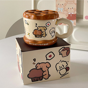 Taza de Cerámica con Diseño de Perro de Dibujos Animados, con Tapa, de Alta Calidad, Regalo de Cumpleaños, Recuerdo, Taza para el Hogar, para Parejas, Regreso a Clases - Product Image 6