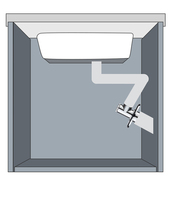 Connecteur de tuyau de vidange au sol anti-refoulement en acier inoxydable et plastique chromé au design moderne pour machine à laver de salle de bain (coudé)