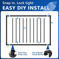 Kit de portail de terrasse en aluminium de 1,22 m x 0,91 m pour système de garde-corps de 0,91 m, portail de véranda DIY découpable pour terrasses, patios, jardins