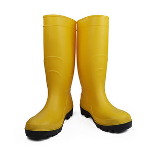 Bottes de pluie en PVC chaussures de travail de sécurité à bout en acier imperméables anti-dérapant résistant aux alcalis acides à l'huile pour la construction industrielle - Product Image 1