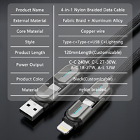 Cable USB a Lightning 4 en 1 con Múltiples Interfaces, Cable Tipo C para Apple, Fabricante OEM