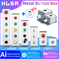 Boîtes de jonction métalliques HUSA 45*45 45*65 65*65 75*75 120*75 pour connexion extérieure, interrupteur à bouton-poussoir étanche 22 mm