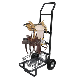 <span class=keywords><strong>Chariot</strong></span> à roulettes métallique personnalisé pour équipement équestre avec panier en fil métallique, support de rangement pour équipement d'équitation, fourniture directe d'usine OEM - Product Image 1