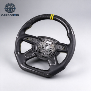 พวงมาลัยรถยนต์คาร์บอนไฟเบอร์ฟอร์จ OEM สำหรับ Audi A4 B8 B8.5 A6 C7 C7.5 s Line ปี 2013 2014 2015 2016 ไม่มีถุงลมนิรภัย - Product Image 4