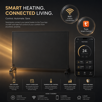 Calentador Infrarrojo para Baño IP44 de 350W, Panel Inteligente WiFi Ultrafino de 18mm, Ahorro de Espacio, Sin Luz, Sin Ruido, Calefacción Silenciosa para Áreas Húmedas
