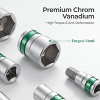 Juego de Llaves de Trinquete Mecánicas de Acero CRV de 187 Piezas con Garantía de 3 Años, Estuche de Aluminio con Ruedas, Kit de Herramientas Profesional para Reparación de Automóviles