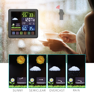 Hiển thị lớn mini ẩm kế kỹ thuật số thermohygrometer trong nhà ngoài trời không dây LCD nhiệt độ độ ẩm Màn hình nhựa OEM - Product Image 2