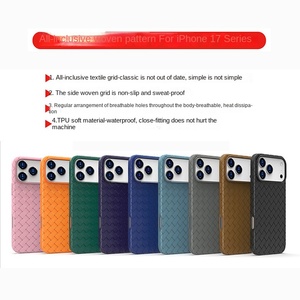 Coque <span class=keywords><strong>de</strong></span> téléphone portable en TPU tissé respirant et dissipateur <span class=keywords><strong>de</strong></span> chaleur, style Ins, pour iPhone 16 - Product Image 5