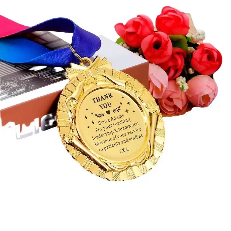 Custom Logo Zinc Alloy 3D Metal Award Gold Sliver Soccer Football Medals And Trophies Sport Race Medal Customization