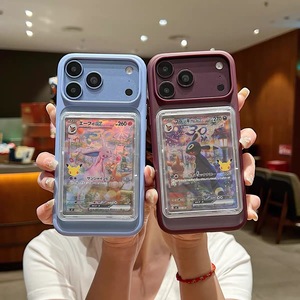 Étui de téléphone antichoc en TPU transparent et PC de qualité supérieure pour iPhone 18 17 Pro Max avec porte-cartes intégré pour cartes TCG - Product Image 5