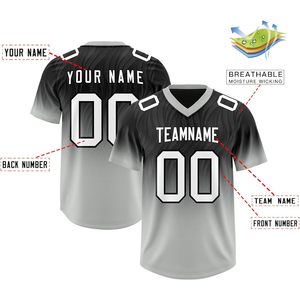 Maillot de football personnalisé à dégradé, unisexe, col en V, anti-humidité, sublimation, nom et numéro personnalisés, maillot de sport d'équipe - Product Image 2