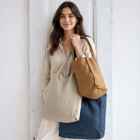 Sac fourre-tout en lin personnalisé, fabrication OEM ODM, sac de shopping en lin lavé, impression de logo de marque