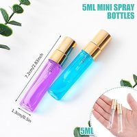 Mini flacon pulvérisateur de parfum en verre 2ml 3ml 5ml 10ml, atomiseur portable, pompe à brume fine dorée, cylindre rechargeable, flacon de voyage
