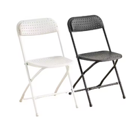 Chaise de salle à manger pliante moderne d'extérieur en plastique blanc, style Chiavari en résine PP, pour banquets, événements et hôtels (vente en gros)