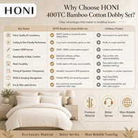 Ensemble de literie HONI Private Label, lit double, style luxueux, 400TC, 3 pièces, housse de couette pour la chambre à coucher