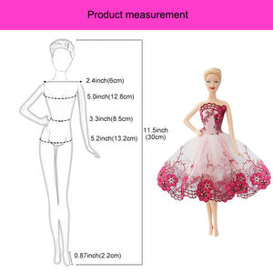 Vestido de Novia de Princesa con Encaje para Muñecas, Disfraz de Juguete DIY, Talla Personalizada, Falda Corta para Niñas - Product Image 6