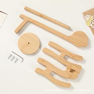 Soporte giratorio de madera para bobinas de hilo, herramienta magnética para bolas de hilo, organizador de hilo para escritorio en casa - Product Image 1