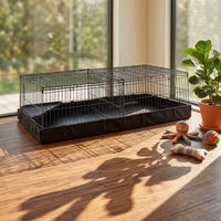 Cage à cochon d'Inde en métal étanche, résistante à l'eau, pliable, facile à nettoyer, ensemble de séparateurs pour petits animaux, portable intérieur/extérieur