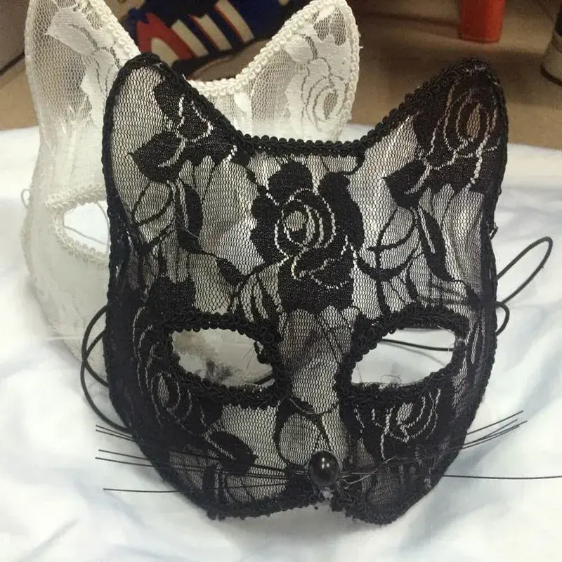 Halloween Cosplay Fox Lace Sexy Eye Mask Animal Half Face Erotic Lace Cat Mask Women Sexy Toys For Couple Eyes mask