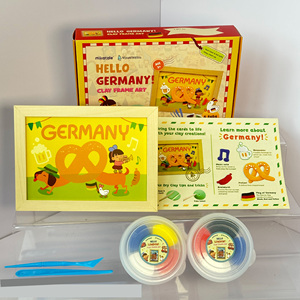 Pâte à modeler <span class=keywords><strong>auto</strong></span>-<span class=keywords><strong>durcissante</strong></span> immersive et culturelle, à séchage à l'air, pour cadre photo, motif Teckel et Pretzel allemands - Product Image 1