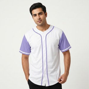 Wholesale OEM ODM Men's Fashionable Button Baseball Uniform Custom Sublimation Short Sleeve Blank Baseball Jersey Breathable - Product Image 1