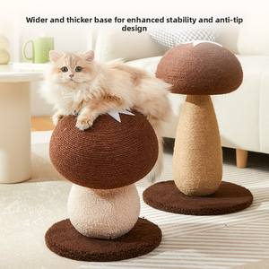 Grand grattoir <span class=keywords><strong>pour</strong></span> <span class=keywords><strong>chat</strong></span> en forme de champignon, arbre à <span class=keywords><strong>chat</strong></span> en sisal de 35 cm <span class=keywords><strong>pour</strong></span> chats de grande taille, base en bois écologique stable, support au sol non toxique - Product Image 3
