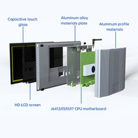 TouchWo Monitor de pantalla táctil de marco abierto 15,6 \ "21,5 \" 7*24 horas Panel táctil integrado para máquina de control de fábrica de quiosco