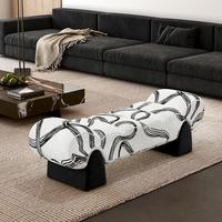 Banc de rangement minimaliste en bois massif et tissu, style rustique, pour chambre à coucher, bout de lit, ou vestiaire, avec fonction tabouret ou ottoman long pour changer de chaussures
