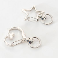 Pièces de porte-clés en métal pour bricolage, fermoir de homard rotatif et boucles en forme de cœur, fermetures de bijoux de remplacement pour porte-clés, 20 pièces