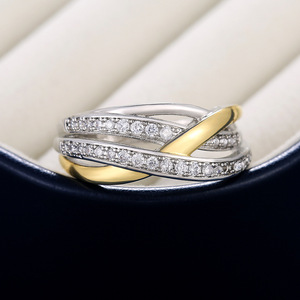 Anello con Design a Spirale Bicolore, Anello Classico da Dito per Donne - Product Image 1