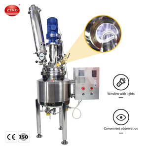 Reactores de mezcla química Reactor de acero inoxidable de 20l con agitador mecánico Reactor de acero inoxidable con camisa con condensador - Product Image 5