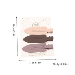 Lot de 3 pinces à cheveux mates sans pli ni trace, style doux, couleurs nude et tendance, pour femmes et filles - Product Image 4