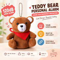 Alarme personnelle pour enfants MEINOE 120 dB en peluche en forme d'ours avec chaîne de traction et lumière LED SOS – Vente en gros directe usine OEM