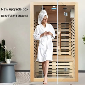 Sauna Domestica Moderna 2026 in Legno di Hemlock Massiccio con Pannello di Controllo Computerizzato e Riscaldatori Elettrici a Infrarossi - Product Image 3