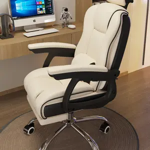 Luxus weiß Racing Bürostuhl bequeme Chef Liege Drehstuhl Executive Leder ergonomischen Bürostuhl