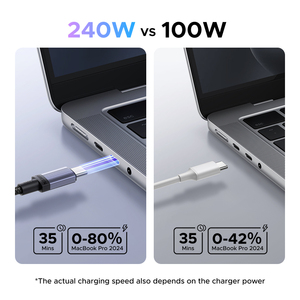 240W USB Type C to <b>Cable</b> 100W PD 3.1 Fast Charging Charger Data Wire <b>for</b> Pro Laptop L532/65907 High-Speed Charging Supports up t - Product Image 6