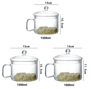 Utensilios de cocina de vidrio de borosilicato resistente al calor, sopa, leche, <span class=keywords><strong>comida</strong></span> <span class=keywords><strong>para</strong></span> bebés, <span class=keywords><strong>ollas</strong></span> de vidrio <span class=keywords><strong>para</strong></span> cocinar en estufa con tapa - Product Image 4