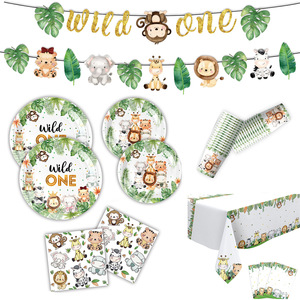 Nouveau dessin animé fête forêt Animal <span class=keywords><strong>Jungle</strong></span> Animal thème enfants fête d'anniversaire assiette en <span class=keywords><strong>papier</strong></span>, tasse en <span class=keywords><strong>papier</strong></span>, nappe de <span class=keywords><strong>serviette</strong></span> en <span class=keywords><strong>papier</strong></span> - Product Image 2