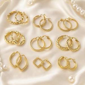 Jewelry Fashion Elegant Simple 14k Gold <b>Earring</b> Womens Luxury Crystal CZ Hoop <b>Earring</b> - Product Image 4