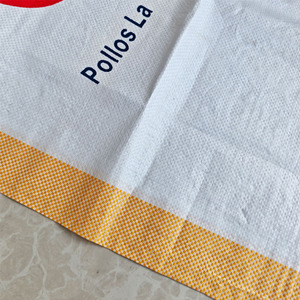 Blanc avec le <span class=keywords><strong>sac</strong></span> tissé par polypropylène résistant de cordon de rayure jaune pour l'emballage d'agriculture de bois de chauffage - Product Image 2