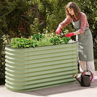 Jardinière Verticale Élevée en Acier Galvanisé Écologique pour Légumes et Fleurs d'Intérieur/Extérieur