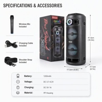 Haut-parleur portable multifonctionnel sans fil avec radio FM, entrée USB, haut-parleur de karaoké portable en plastique de 4 pouces avec micro, batterie 1200 mAh