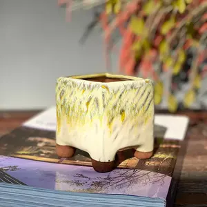 Macetas de cerámica para plantas y flores, macetas cuadradas pequeñas y simples modernas, de cerámica - Product Image 2