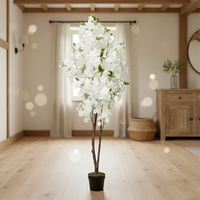 JIAWEI Arbres Artificiels Fleurs de Cerisier Feuilles de Lierre Écologiques Plastique de Haute Qualité Rose Vente Chaude Déstockage en Gros