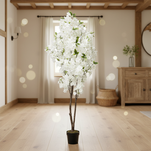 JIAWEI Arbres artificiels à fleurs de cerisier, feuilles de lierre, roses artificielles en verre - Vente chaude, liquidation, vente en gros - Product Image 5