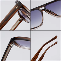 Lunettes de soleil pilote classiques à double pont, monture légère en PC, protection UV400 anti-reflet pour la conduite en extérieur et la mode urbaine