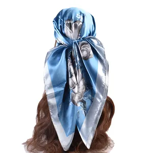 New Fashion Retro Flower Pattern Printing 90 * 90 Colored Ding Large Square Scarves and Scarves Wholesale in Stock