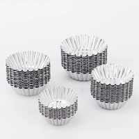 Moule à tartelettes mini réutilisable en alliage d'aluminium antiadhésif, outil de cuisson pour tartelettes, moule à pudding, moule à gâteau